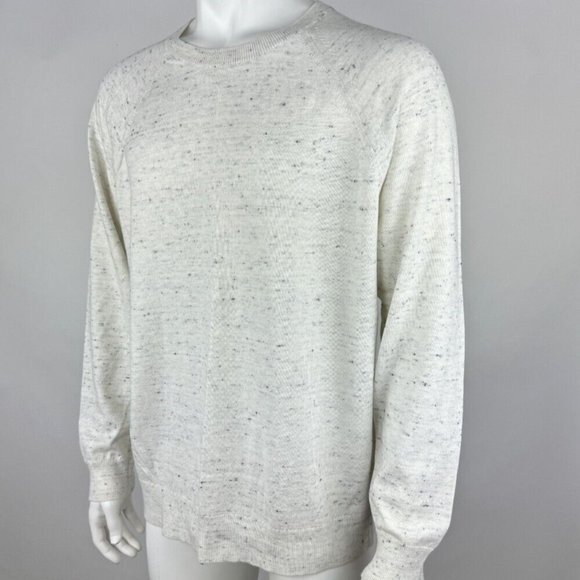 Vince Cotton Wool Pullover Sweater Mens XL NWOT $265 Long Sleeve Crew Neck Ivory - Picture 2 of 13